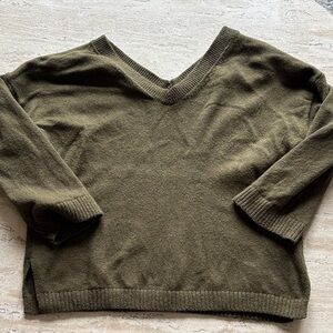 Madewell Olive V-Neck Sweater